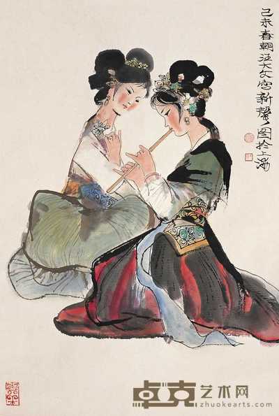 汪大文 新声图 轴 69×46cm